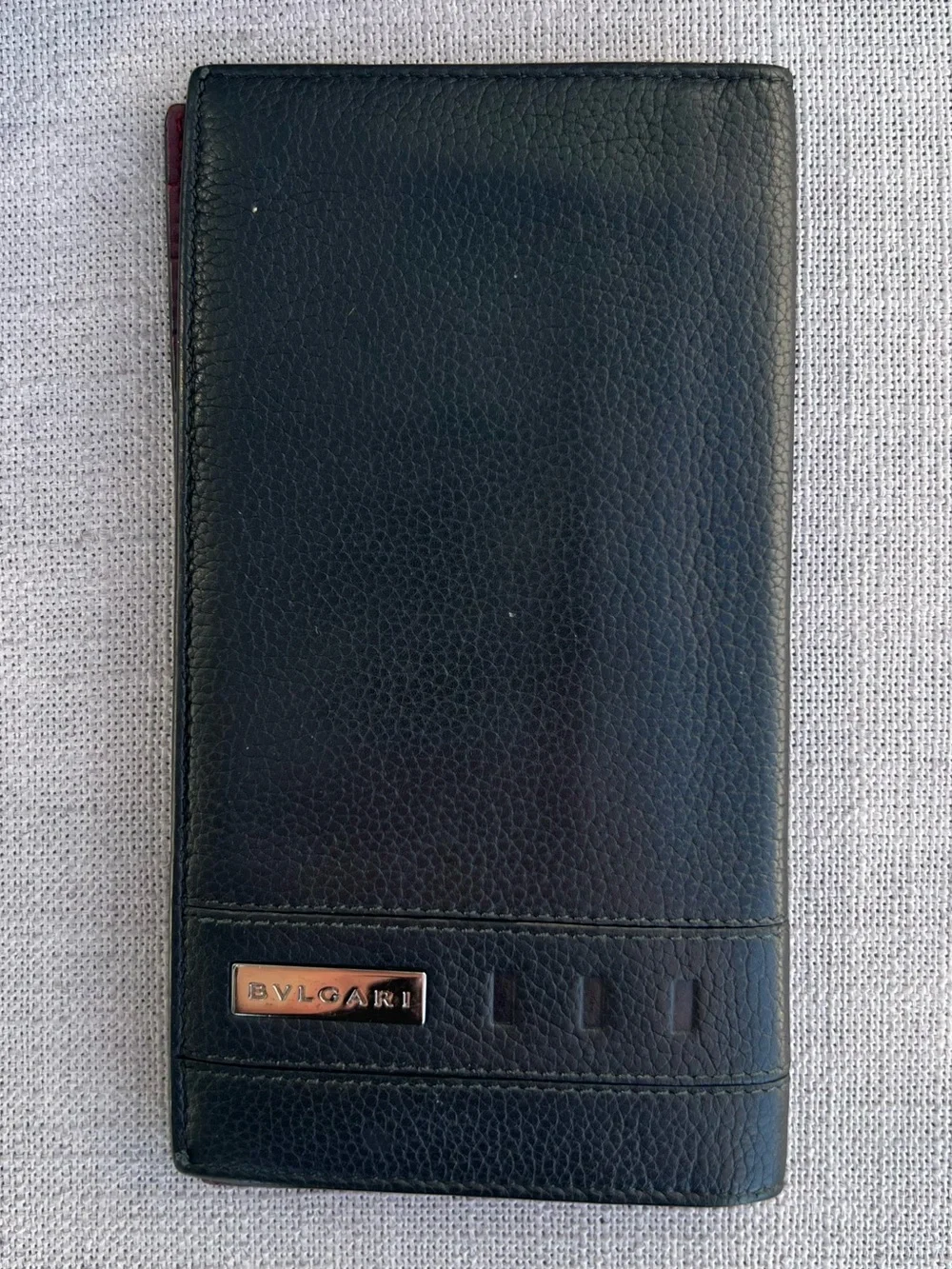 BVLGARI Serpenti Scaglie Black Leather Flap Long Wallet